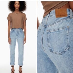 Aritzia Denim Forum The BF High Rise Loose 28L Woman 26 Blue